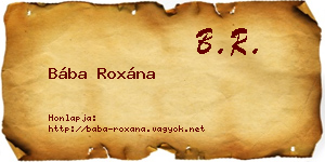 Bába Roxána névjegykártya