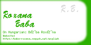 roxana baba business card